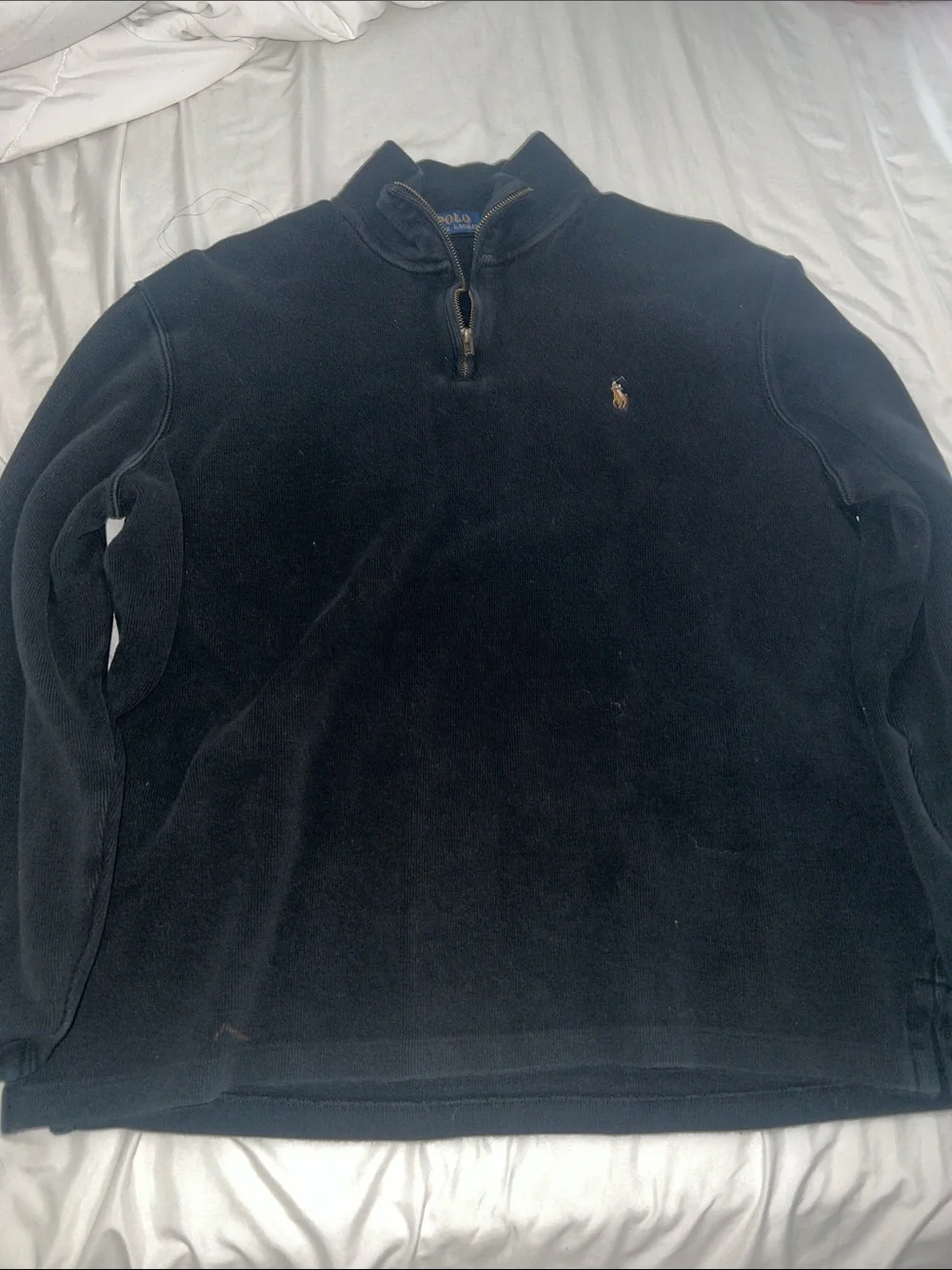 Polo by Ralph Lauren Black Half-Zip Fleece Pullover with Pony Logo